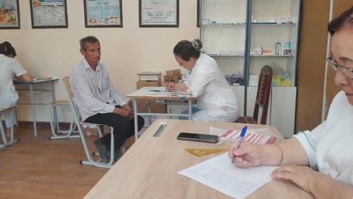 On June 3, 2025, in order to provide methodological and practical assistance to the Shaot district medical association, screening of the population over 40 years of age was organized at the Khorezm branch of the RSNPICE
