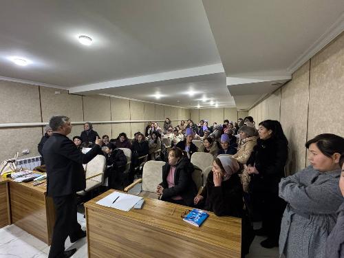 For human dignity! On February 11, 2025, a training seminar was jointly organized by G.Sh.Negmatova, Director of RNPMCESF and T.I.Kholikova, Chief Physician of Jamboy District Hospital, Samarkand region