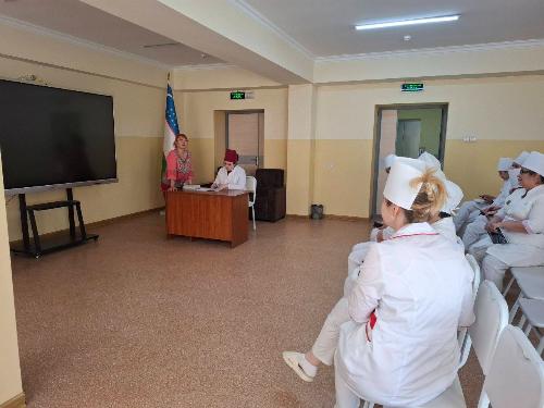 23.04.2025 йил Академик Ё.Х Тўрақулов номидаги РИЭИАТМ Тошкент шахар филиали энокринологи Олмазор тумани куратори Е.А. Кан томонидан Олмазор тумани 63 Оилавий шифохона хизмати ўрганилди. 