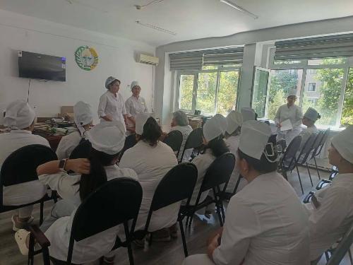 On 18.02.2026, an endocrinologist from the Tashkent branch gave a lecture to nurses of the 54th family polyclinic of the Yunusabad district of Tashkent.