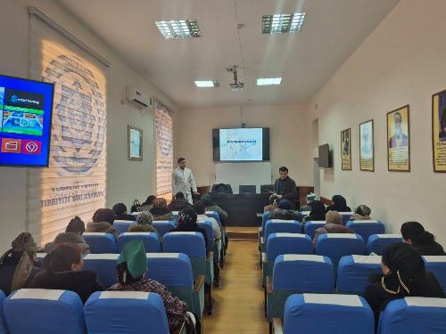 A.H. Mustafayev and B.H. Sherov of the Bukhara Regional Endocrinologic Dispensary held a seminar for heads of GP, FP and FD in Vobkent district.