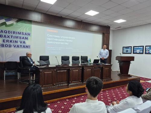 Айни дақиқаларда марказимизда ИСО халқаро сертификатини қўлга киритиш жараёнлари доирасида коррупсияга қарши курашиш мавзусида навбатдаги ўқув машғулоти бўлиб ўтмоқда.
