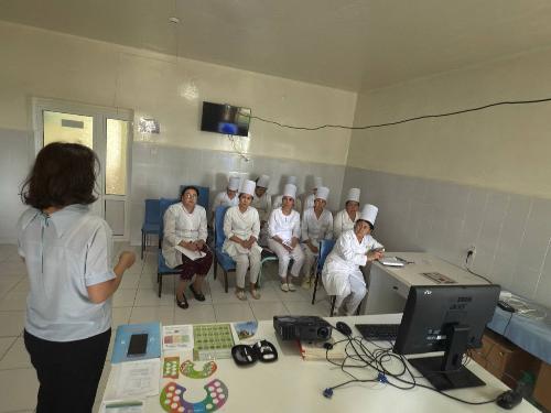 For human dignity!!! On May 29, 2025, interactive trainings were held at the polyclinic “Altyn Basak” of Gallaaral district by D. Adilova, director of Jizzak branch of RSNPMCE, endocrinologist N. Mustafakulova and instructor of diabetes school R. Yaf