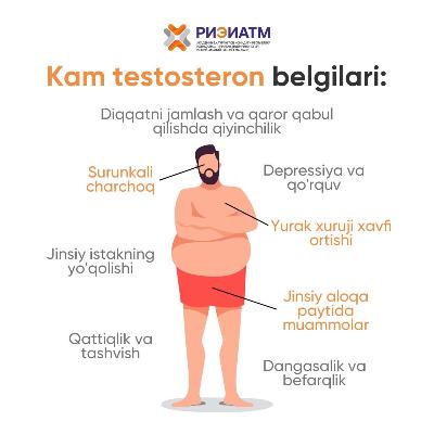 Testosteron - bu erkak kishini chiroyli ko’rinishga, faol hayot tarzini olib borishga va ko’plab sog’lom avlodlarni qoldirishga imkon beruvchi noyob vositadir.