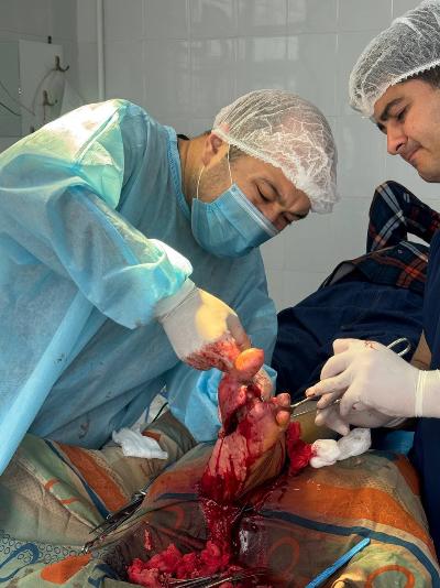 For human dignity! ! February 25, 2025 Together with the employee of RSNPMCE named after Y.H.Turakulov Alimkhanov .O.O., who was trained in Germany, and surgeon of the department Saidnazarov .H.A. O.O. Alimkhanov, who was trained in Germany, and H.A.